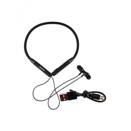 Наушники Lenovo QE03 с микрофоном (с ободом), черные (PTM7C02773...