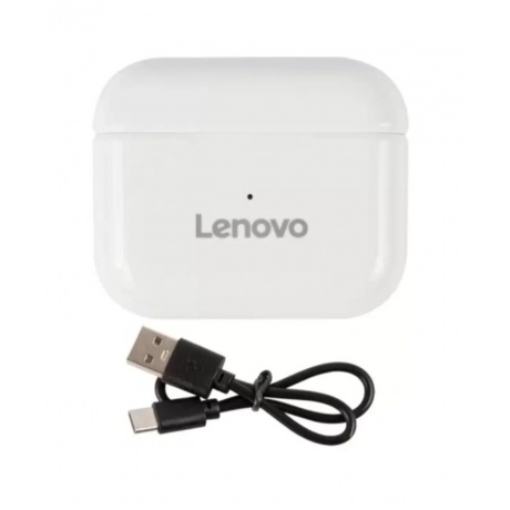 Наушники Lenovo с микрофоном (TWS) QT82, белый (QXD1B07915) - фото 4