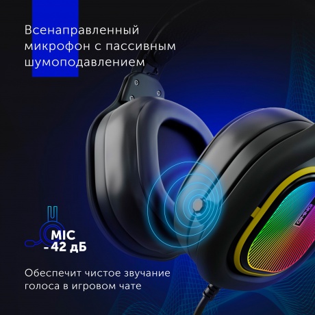 Наушники Oklick GMNG HS-L630G черный/желтый (1533561) - фото 11