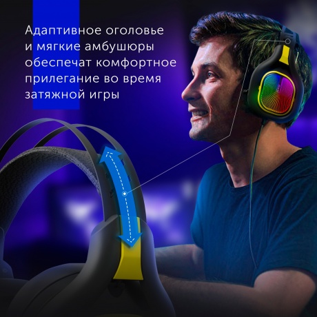 Наушники Oklick GMNG HS-L630G черный/желтый (1533561) - фото 14