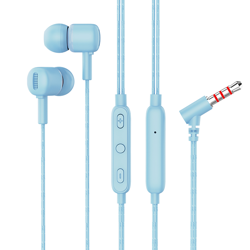 Наушники PERO EP16 голубая шлейф для sony xperia z3 d6633 dual sim с кнопками громкости и включения виброзвонком и микрофоном