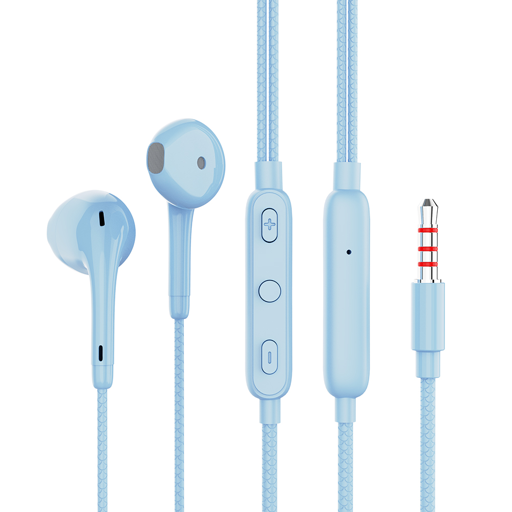 Наушники PERO EP17 голубая шлейф для sony xperia z3 d6633 dual sim с кнопками громкости и включения виброзвонком и микрофоном