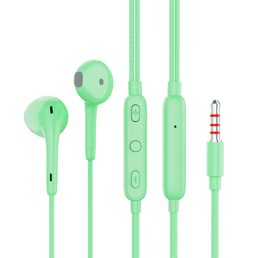 Наушники PERO EP17 зеленая шлейф для sony xperia z3 d6633 dual sim с кнопками громкости и включения виброзвонком и микрофоном