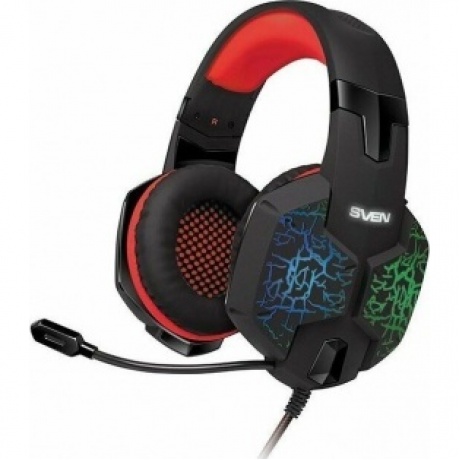 Наушники SVEN AP-U988MV черно-красные (7.1, USB, 50 мм, RGB подсветка)
