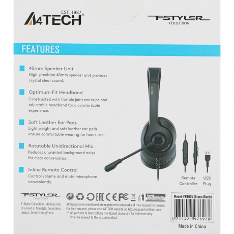 Наушники A4Tech Fstyler FH100U черный - фото 14