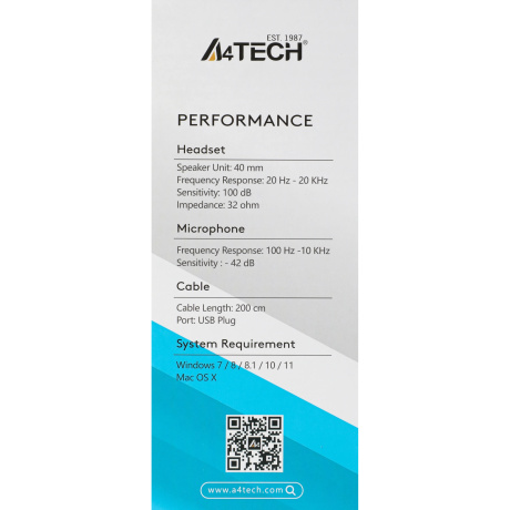 Наушники A4Tech Fstyler FH100U черный - фото 17