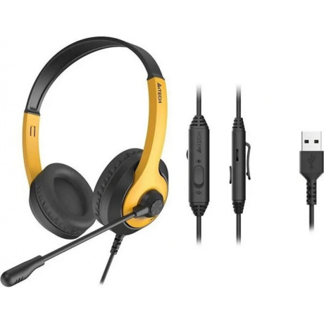 Наушники A4Tech Fstyler FH100U желтый/черный - фото 11