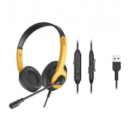 Наушники A4Tech Fstyler FH100U желтый/черный - фото 6