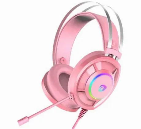 Наушники Dareu EH469 Pink (розовый), пара кошачьих ушек в компле...