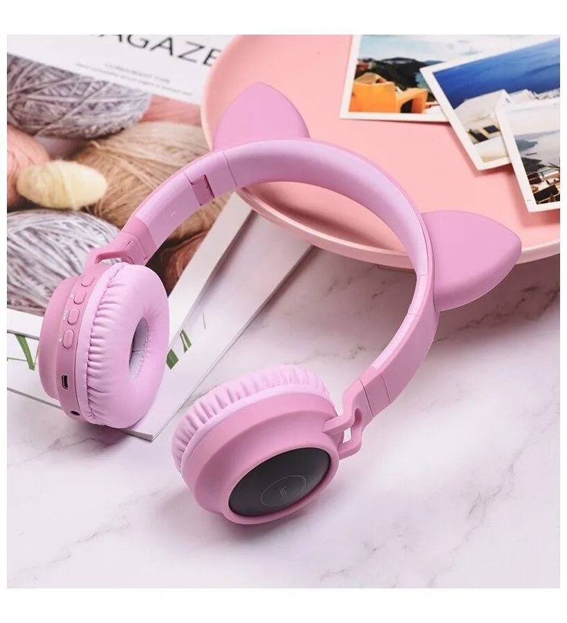 Наушники Hoco W27 Cat Ear, полноразмерные, розовые (18464) - фото 3