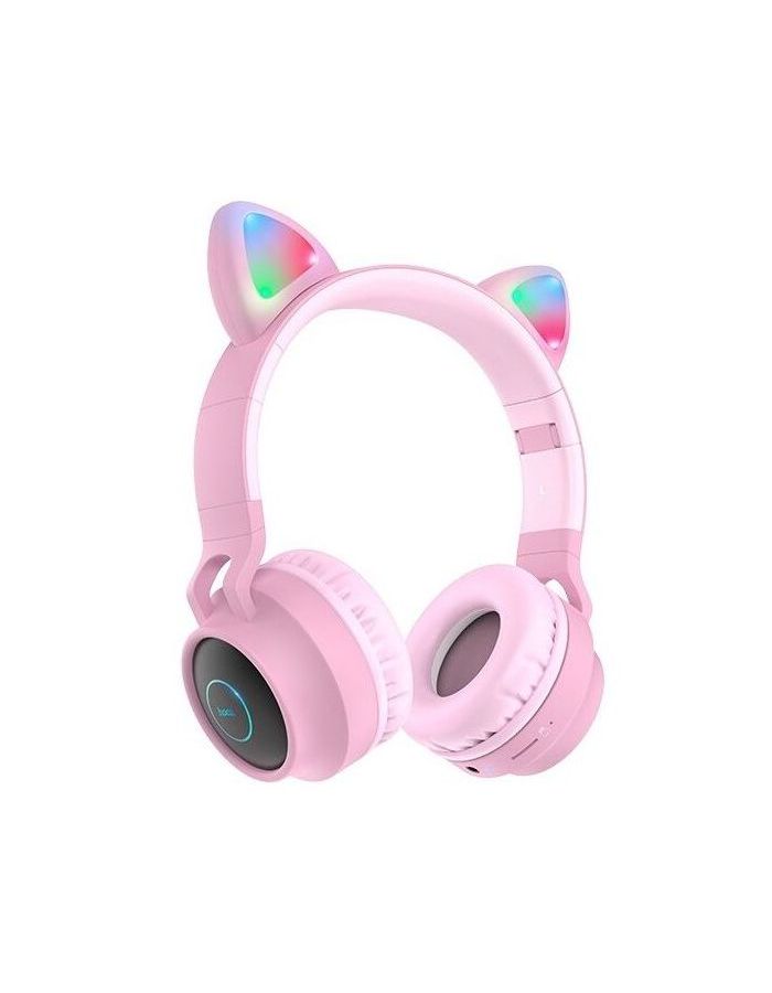 Наушники Hoco W27 Cat Ear, полноразмерные, розовые (18464) наушники hoco w27 cat ear полноразмерные серые 18457
