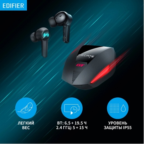 Наушники Edifier GT4 S черный вкладыши BT/Radio - фото 19