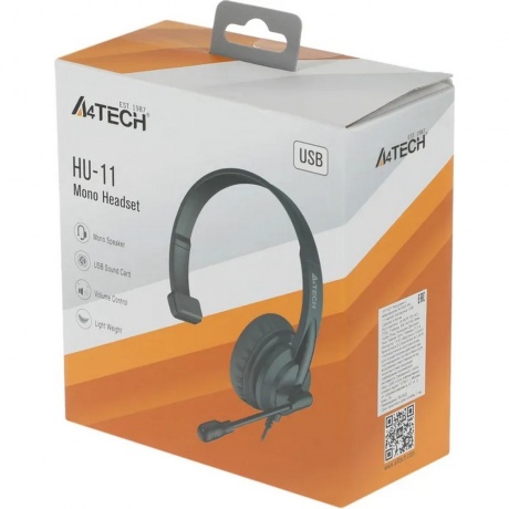 Наушники A4Tech HU-11 USB Black - фото 8
