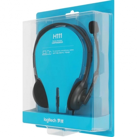 Наушники Logitech H111 темно-серый (981-000594) - фото 8
