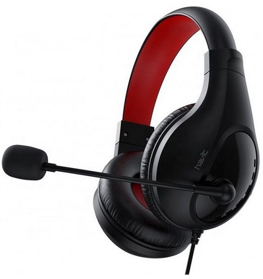 Наушники Havit Wired headphone HV-H2116D Black+Red высококачественные амбушюры для наушников corsair void pro мягкие кожаные амбушюры из пены с эффектом памяти губчатые накладки наушники аксесс