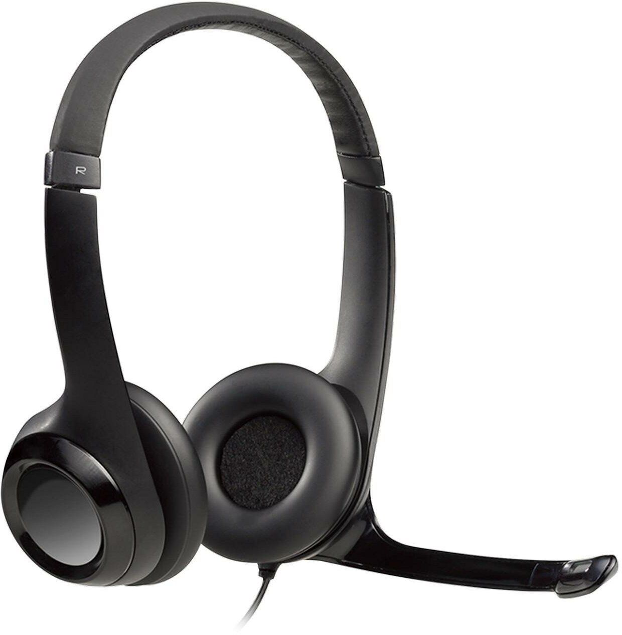 Наушники Logitech Headset H390, Stereo, USB (981- 000406) наушники с микрофоном logitech pc 960 headset stereo usb 981 000100