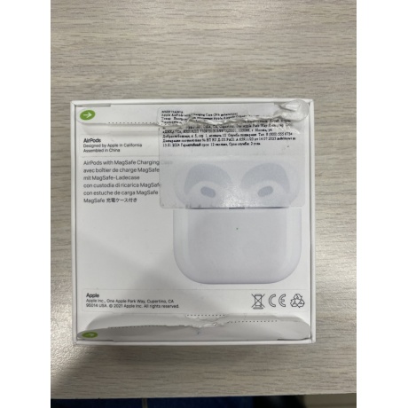 Наушники Apple AirPods 3 MagSafe Charging Case, белый MME73 уцененный - фото 5