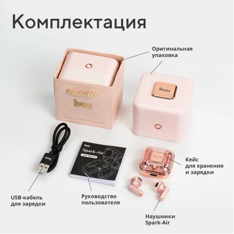 Наушники Divoom Spark-Air Pink - фото 6