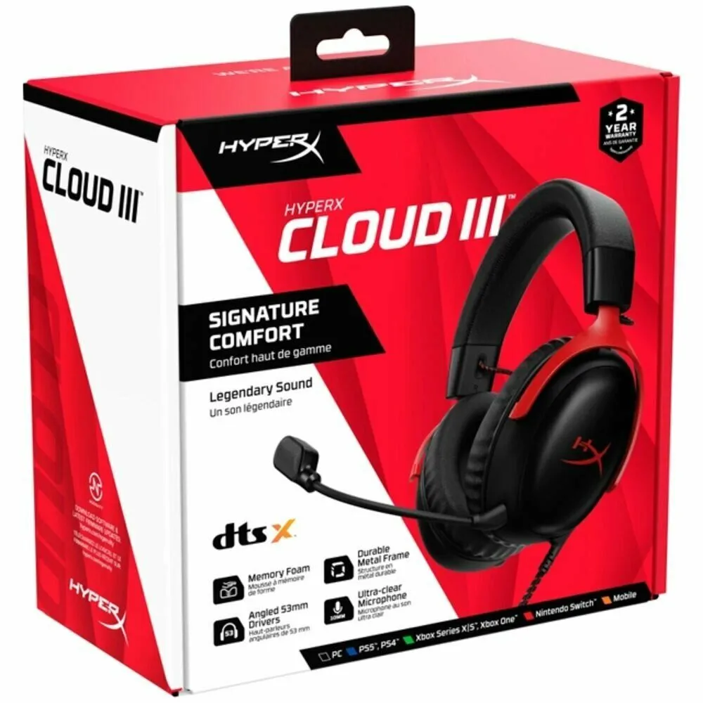 Наушники HyperX Cloud III чёрно-красная (727A9AA) - фото 8