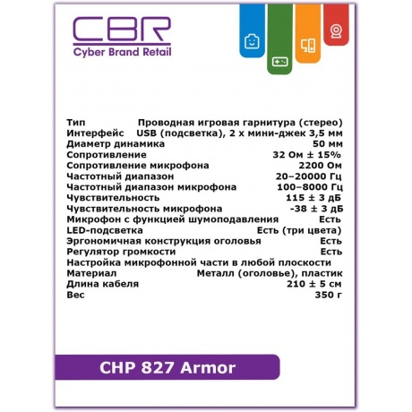 Наушники CBR CHP 827 Armor чёрный - фото 16