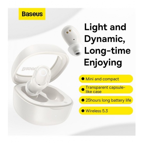 Наушники Baseus Bowie WM02 True Wireless Earphones Creamy White (NGTW180002) - фото 10
