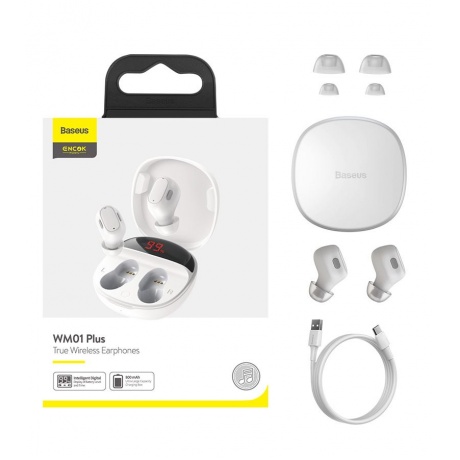 Наушники Baseus Encok WM01 Plus True Wireless Earphones White (NGWM010002) - фото 14