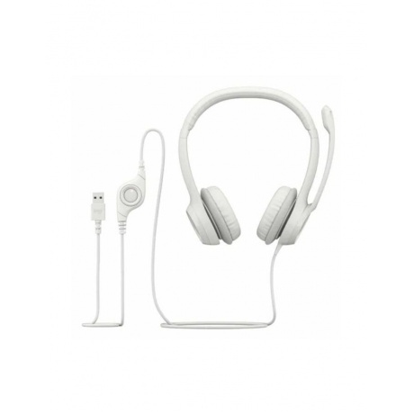 Наушники Logitech H390 - белый - фото 2