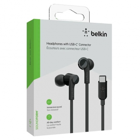 Наушники Belkin Soundform Headphones with USB-C Connector черный - фото 7