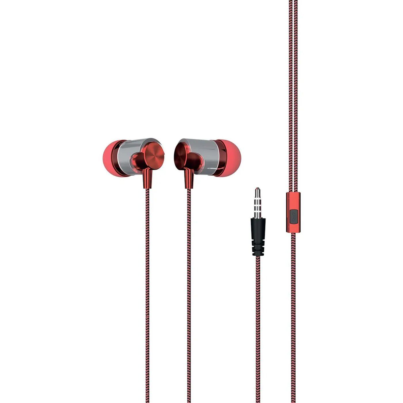 Наушники-гарнитура Red Line E04, Jack 3,5mm, красный проводные наушники с микрофоном внутриканальные skydolphin sr24 3 5 jack золотистый 1 шт