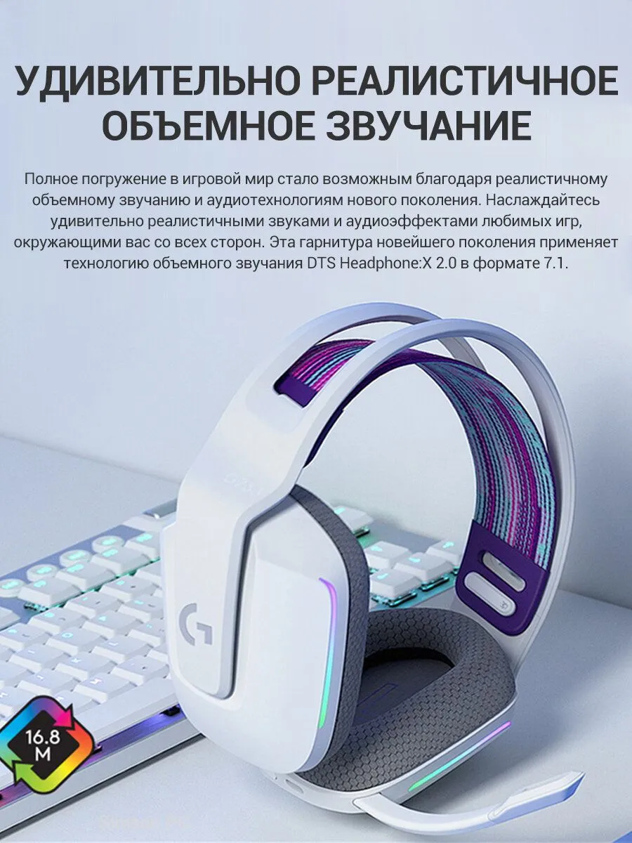 Наушники Logitech G733 Lightspeed Gaming Headset Lilac (981-000890) - фото 11