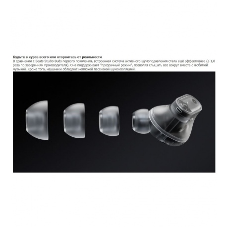 Наушники Beats Studio Buds Plus Cosmic Silver MT2P3 - фото 9