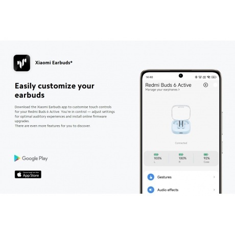 Наушники Xiaomi Redmi Buds 6 Active White M2344E1 (BHR8391GL) - фото 46