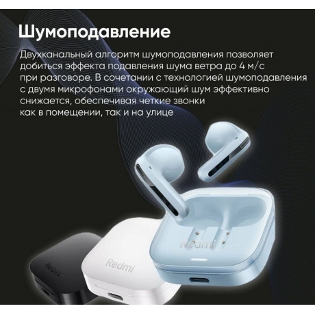 Наушники Xiaomi Redmi Buds 6 Active Black M2344E1 (BHR8396GL) - фото 20