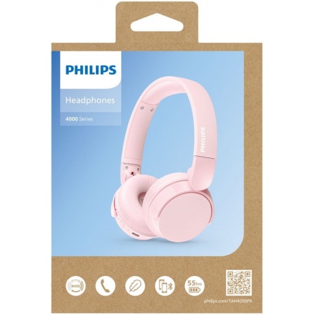 Наушники Philips TAH4209PK/00 розовые - фото 11