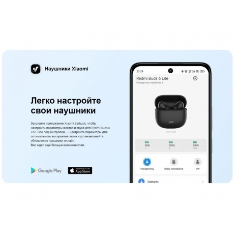 Наушники Xiaomi Redmi Buds 6 Lite Blue BHR8660GL - фото 30
