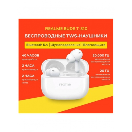 Наушники Realme Buds T310, белый - фото 17