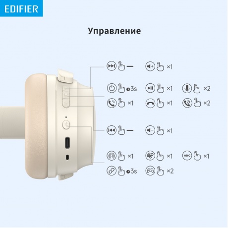 Наушники Edifier WH700NB, Bluetooth слоновая кость - фото 18