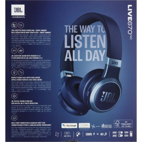 Наушники JBL Live 670NC JBLLIVE670NCBLU Blue - фото 15