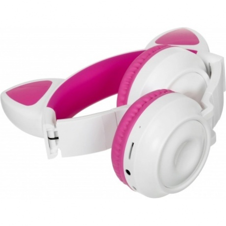 Наушники Qumo Party Cat ВТ 0025 White/Pink - фото 7