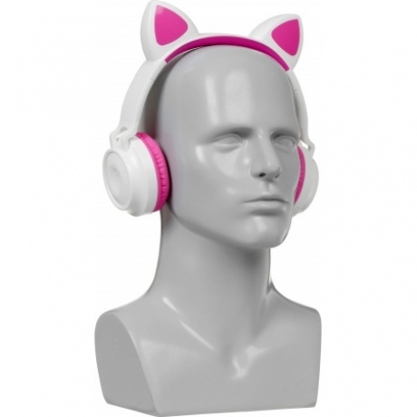 Наушники Qumo Party Cat ВТ 0025 White/Pink - фото 8