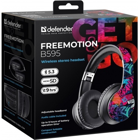Наушники Defender FreeMotion B595 (63597) Graffiti - фото 7