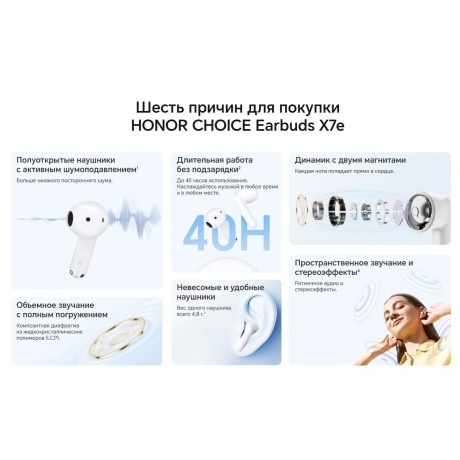 Наушники Honor Choice X7E (5504ABHG) White - фото 21