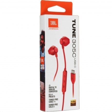 Наушники JBL Tune 305C (JBLT305CRED) Red - фото 8
