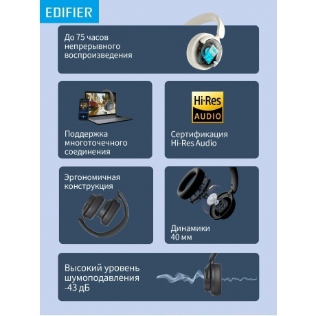 Наушники Edifier H9 Ivory - фото 11