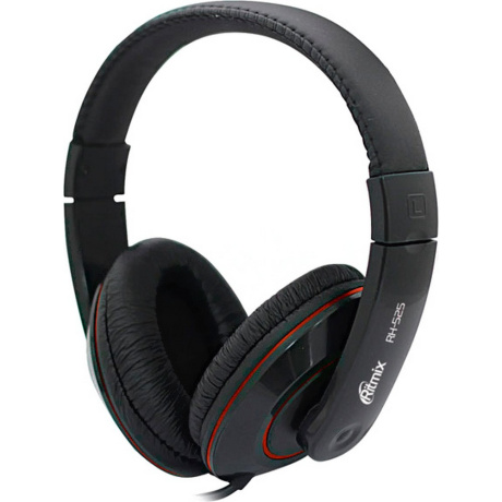 Наушники RITMIX RH-525 шнур 2 м, черные/красные (15115869)