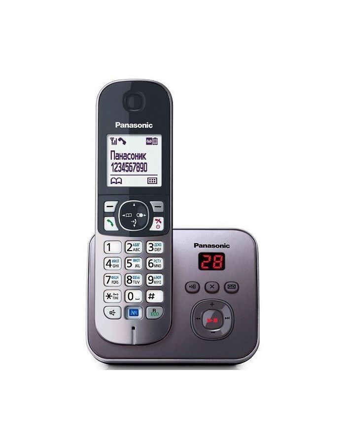 Радиотелефон Panasonic KX-TG6821RUM серый радиотелефон panasonic kx tg1611ruh серый