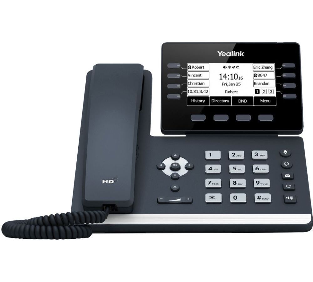 VoIP-телефон Yealink SIP-T53W черный телефон sip yealink sip t53w черный упак 1шт