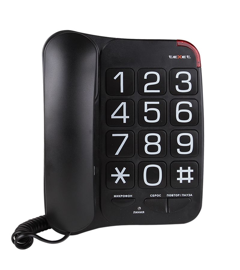 цена Телефон проводной teXet TX-201 Black