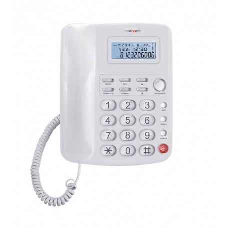 Телефон проводной teXet TX-250 White - фото 1