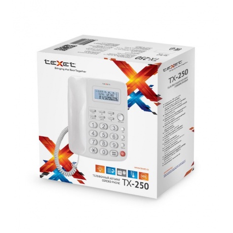 Телефон проводной teXet TX-250 White - фото 3
